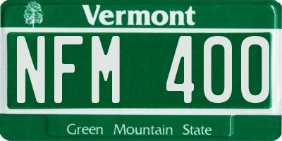 VT license plate NFM400