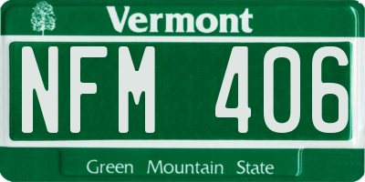 VT license plate NFM406
