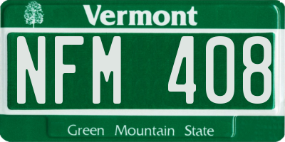 VT license plate NFM408