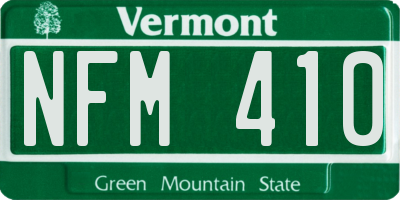 VT license plate NFM410