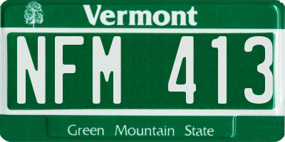 VT license plate NFM413