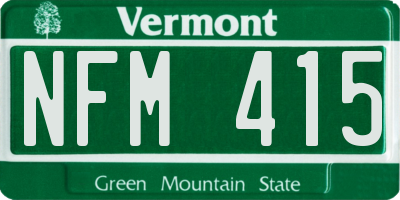 VT license plate NFM415