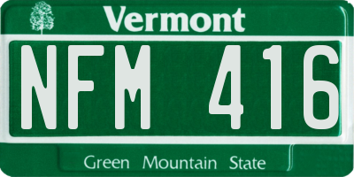 VT license plate NFM416