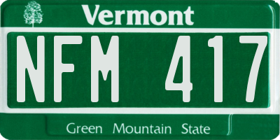 VT license plate NFM417