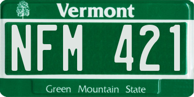 VT license plate NFM421