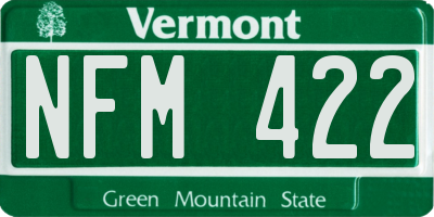 VT license plate NFM422