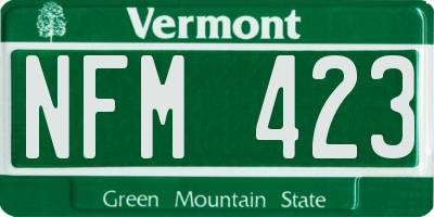 VT license plate NFM423