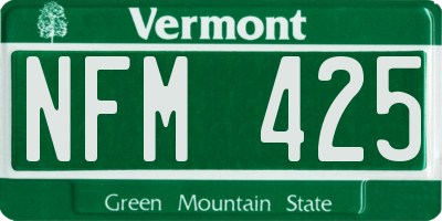 VT license plate NFM425