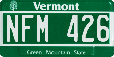 VT license plate NFM426
