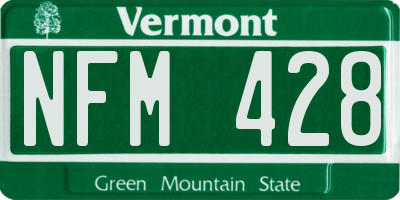 VT license plate NFM428