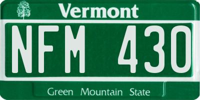 VT license plate NFM430