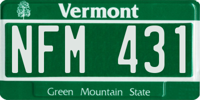 VT license plate NFM431