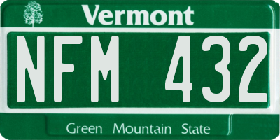 VT license plate NFM432