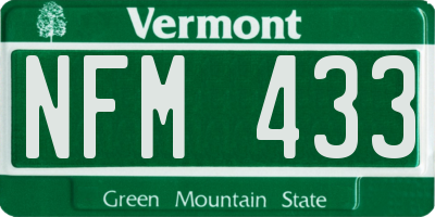VT license plate NFM433