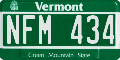 VT license plate NFM434