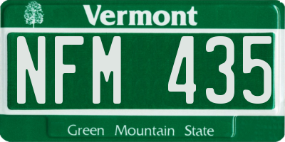 VT license plate NFM435