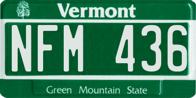 VT license plate NFM436