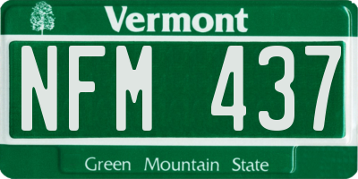 VT license plate NFM437