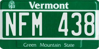 VT license plate NFM438