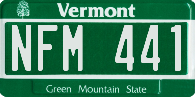 VT license plate NFM441