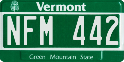 VT license plate NFM442