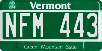 VT license plate NFM443