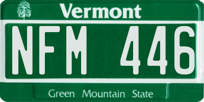 VT license plate NFM446