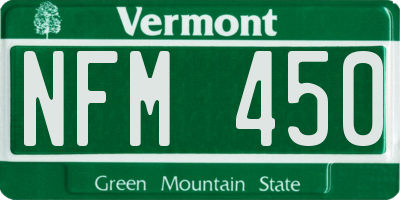VT license plate NFM450
