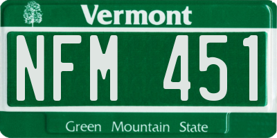 VT license plate NFM451