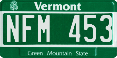 VT license plate NFM453