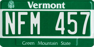 VT license plate NFM457