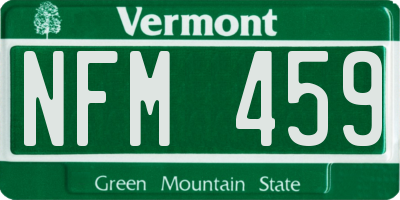 VT license plate NFM459