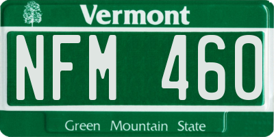 VT license plate NFM460