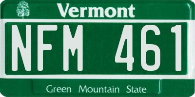 VT license plate NFM461