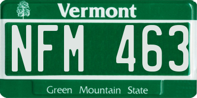 VT license plate NFM463