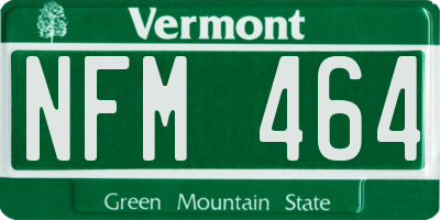 VT license plate NFM464