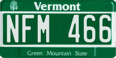 VT license plate NFM466