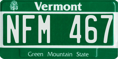 VT license plate NFM467
