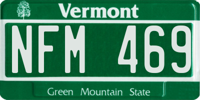 VT license plate NFM469