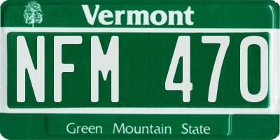 VT license plate NFM470