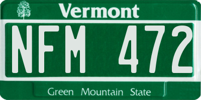 VT license plate NFM472