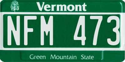 VT license plate NFM473