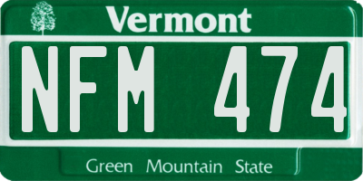 VT license plate NFM474