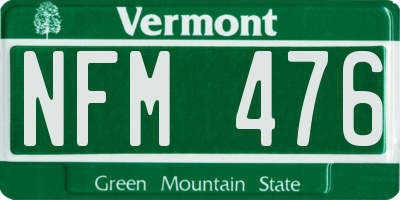 VT license plate NFM476