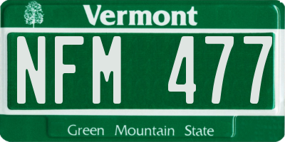 VT license plate NFM477