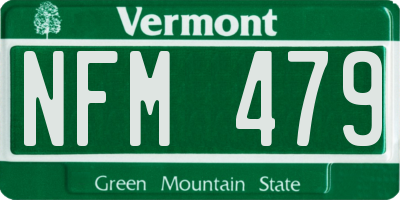 VT license plate NFM479