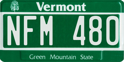 VT license plate NFM480