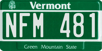 VT license plate NFM481