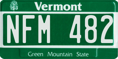 VT license plate NFM482