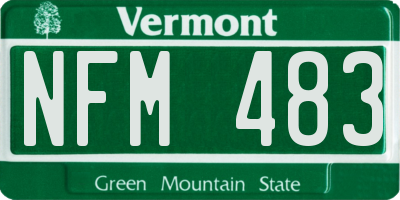 VT license plate NFM483
